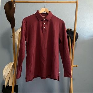 Bonobos long sleeve polo burgundy maroon small
